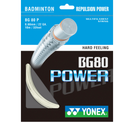 Yonex BG 80 Power Badminton String Set WHITE O/S
